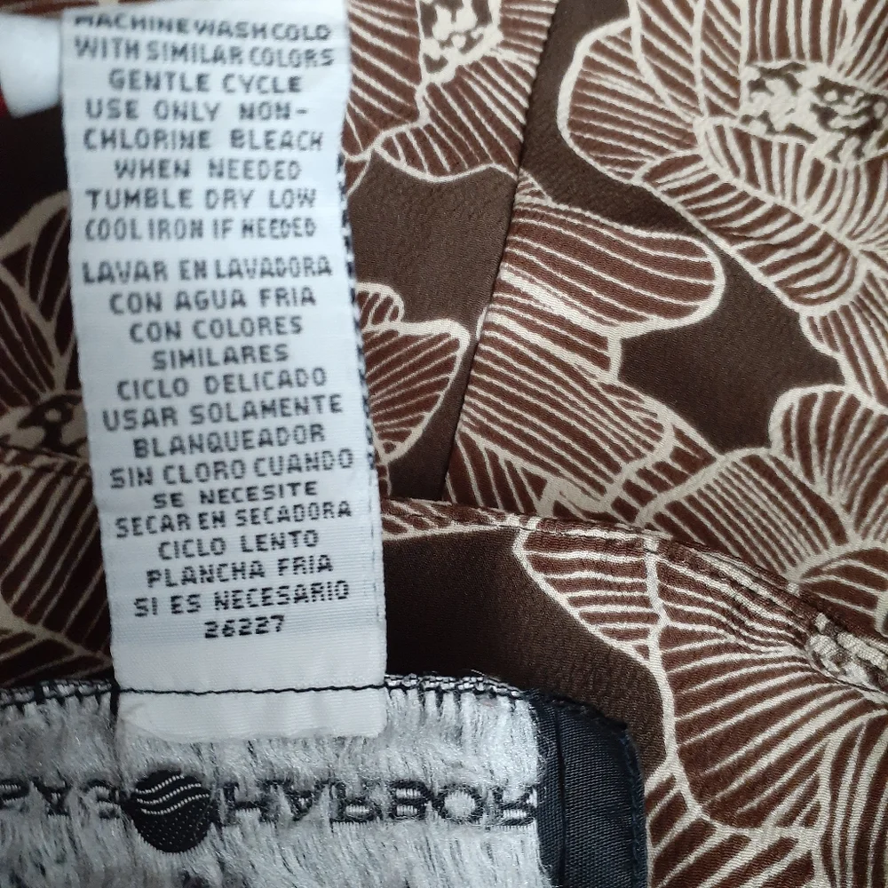 Womens sz 10 Sag Harbor A line brown white Floral print skirt Great condition - Picture 5 of 10